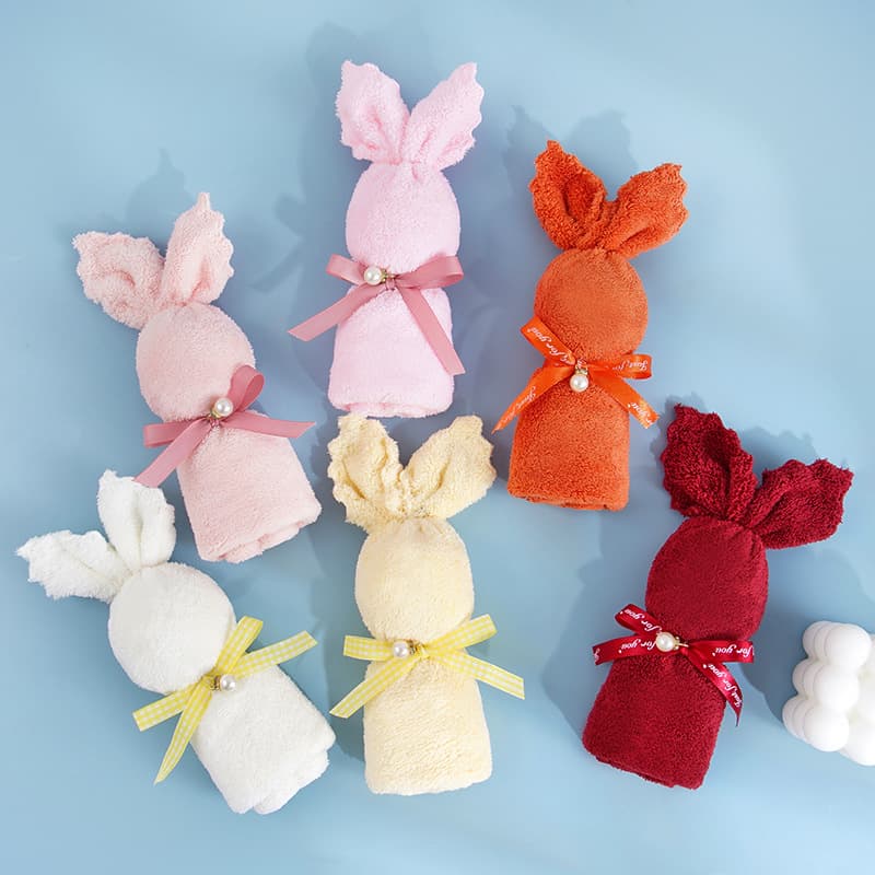 Bunny-shaped towel gift for return favors, birthday gifts, opening ceremonies, kindergarten, wedding favors, bridesmaids