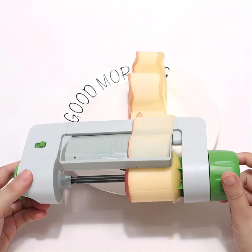 Manual Rotating Vegetable Fruit Slicer Potato Feggie Sheet Slicer Kitchen Tool Potato Roll Modern Simple Style ABS Material