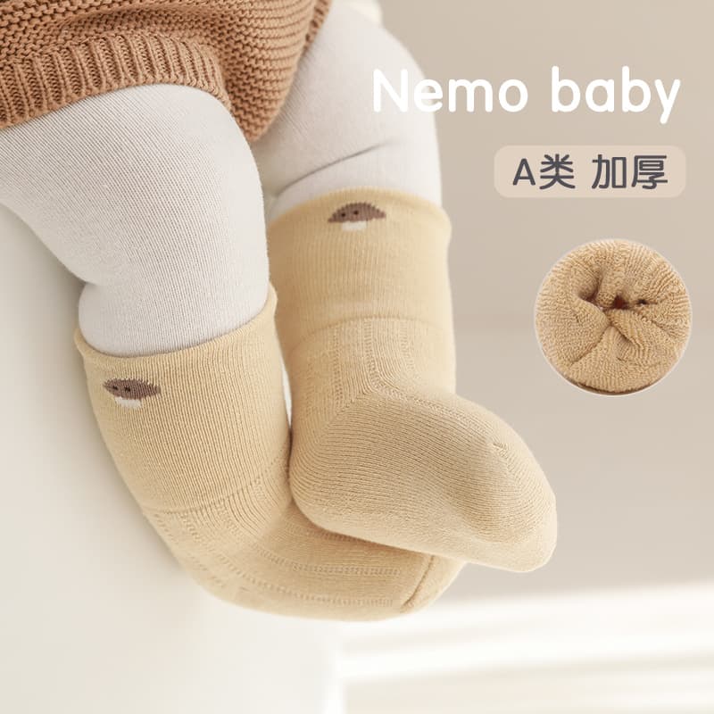 2022 Winter Newborn Baby Socks Cute Cartoon Loose Cuff Infant Boys Girls Mid-Calf Socks