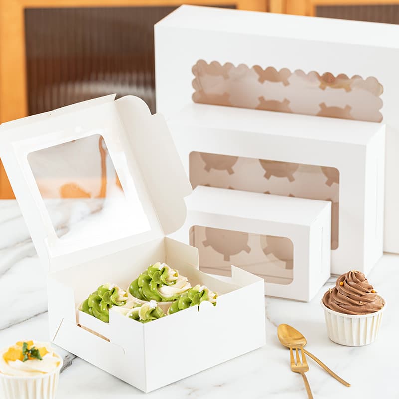 Cup cupcake packaging box 2/4/6/12 pieces Western pastry muffin tart transparent window baking packaging box