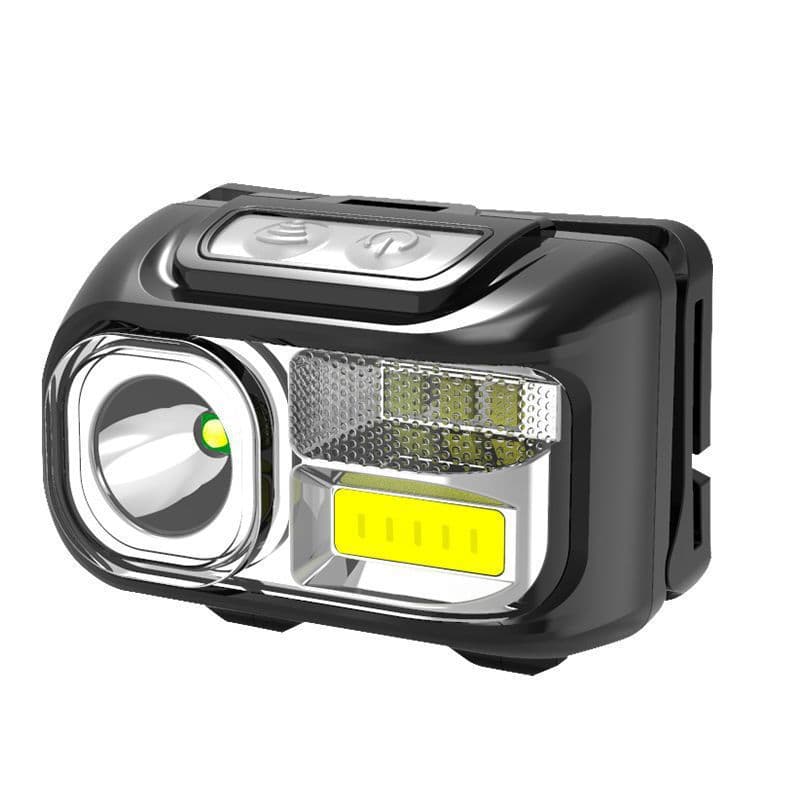 Cross-border LED Strong Light Headlamp with Sensor, USB Rechargeable, Red and Blue Flashing, Headband Light for Outdoor Night Running and Night Fishing
