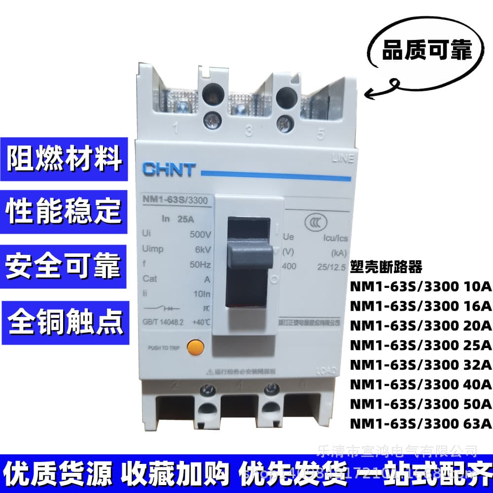 Chint NM1-63S/3300 63A 50A 40A 32A Molded Case Circuit Breaker (MCB)