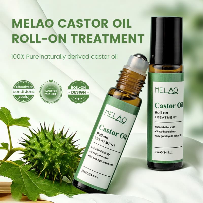 MELAO Cross-border Castor Oil Roll-on Eye and Face Massage Essential Oil Scalp Massage Essential Oil Rollerball