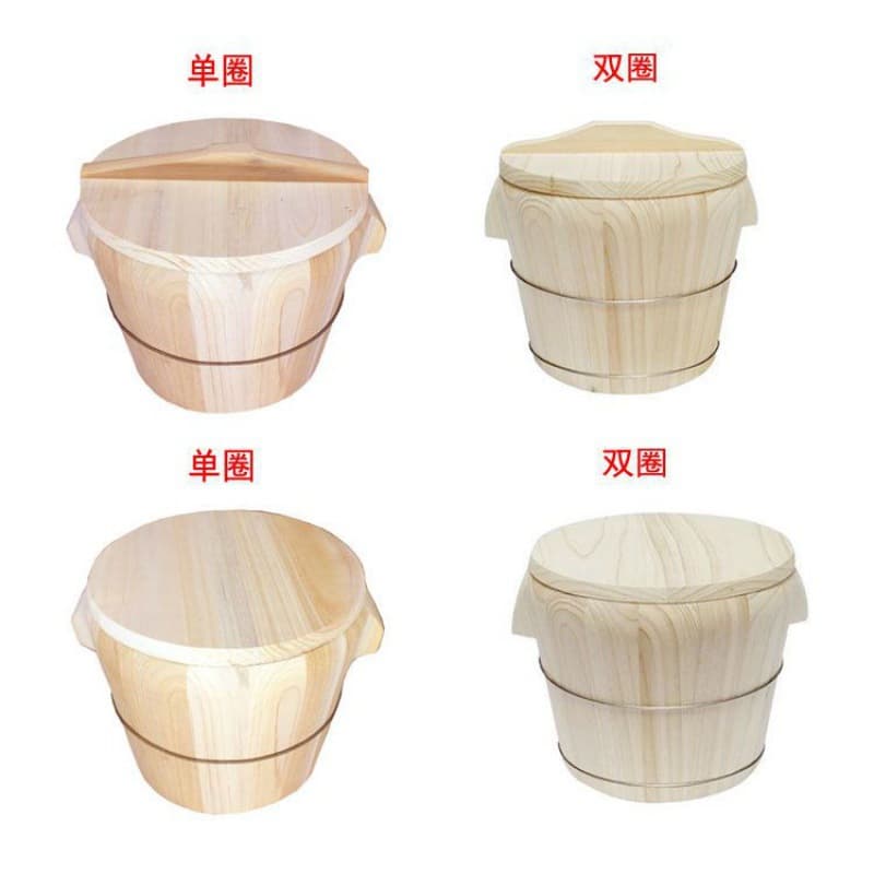 Wooden Steaming Rice Bucket, Rice Steamer Pot, Household Small Steaming Tube, Authentic Wooden Rice Bucket for Amazon Drop Shipping