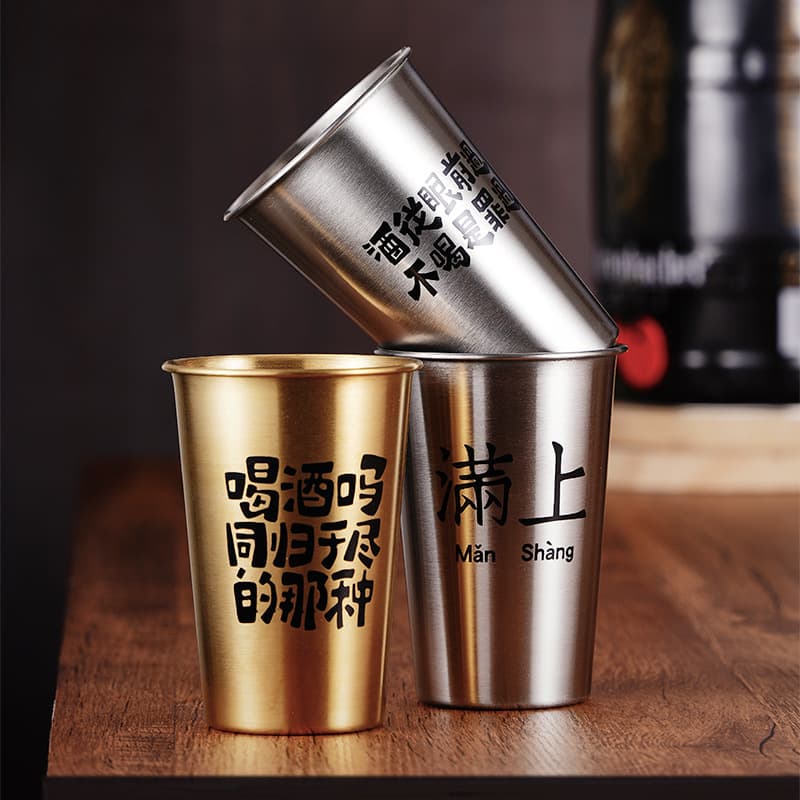 Home Stainless Steel Beer Mug Large Capacity Durable Creative Commercial Outdoor Restaurant Drink Cup Mug