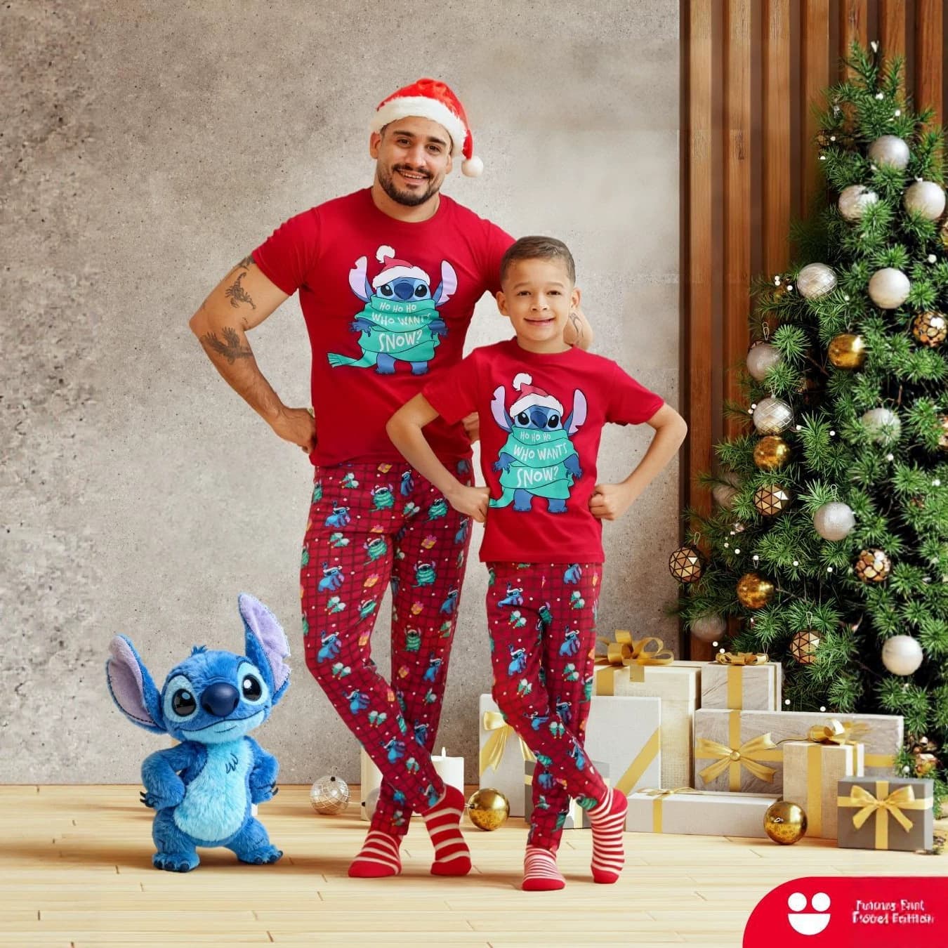 Christmas Family Matching Pajamas Short Sleeve Christmas Monster Print Sleepwear