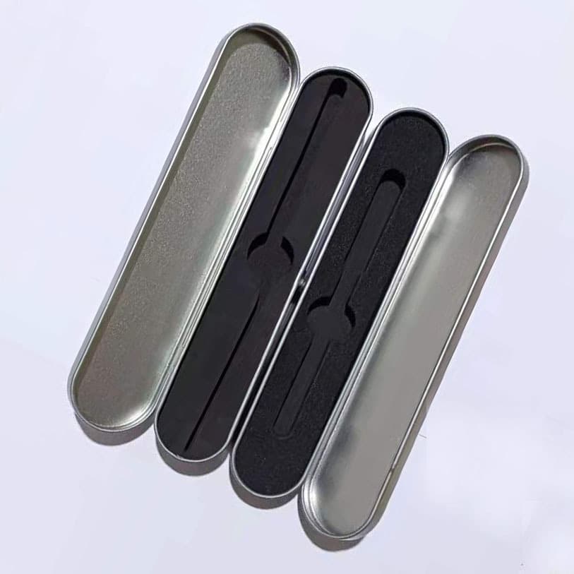 Beauty tool cell clip tin box packaging metal pen box square gift box printed pattern logo
