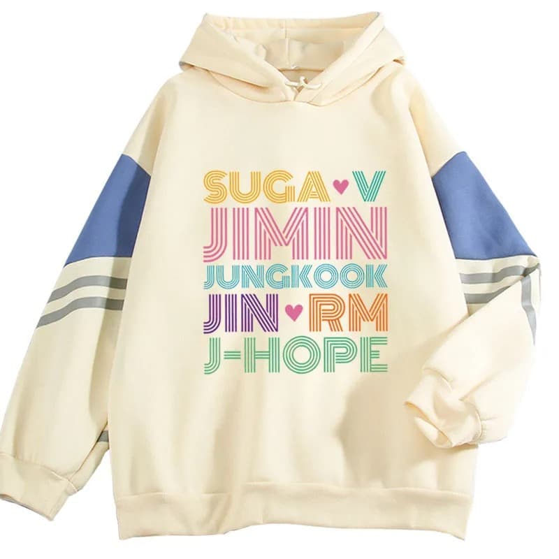 Cross-border AliExpress explosions BTS same autumn and winter fleece-lined sweater kpop printed hoodie for men and women