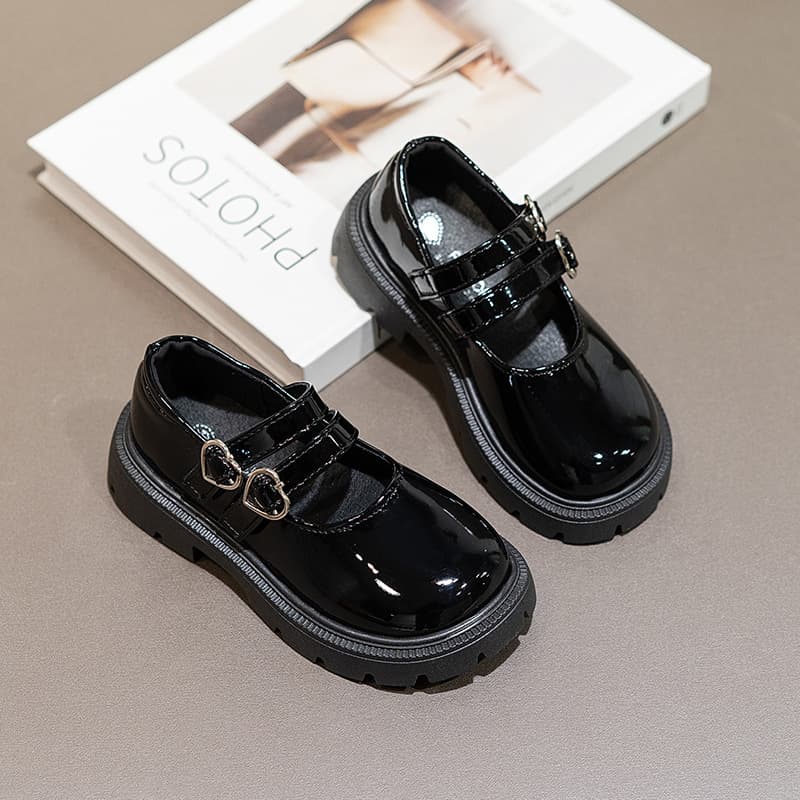 Girls' Leather Shoes 2024 Spring/Autumn New Style Children's Performance Shoes Black Dance Shoes Princess Shoes Medium and Large Kids Single Shoes Wholesale