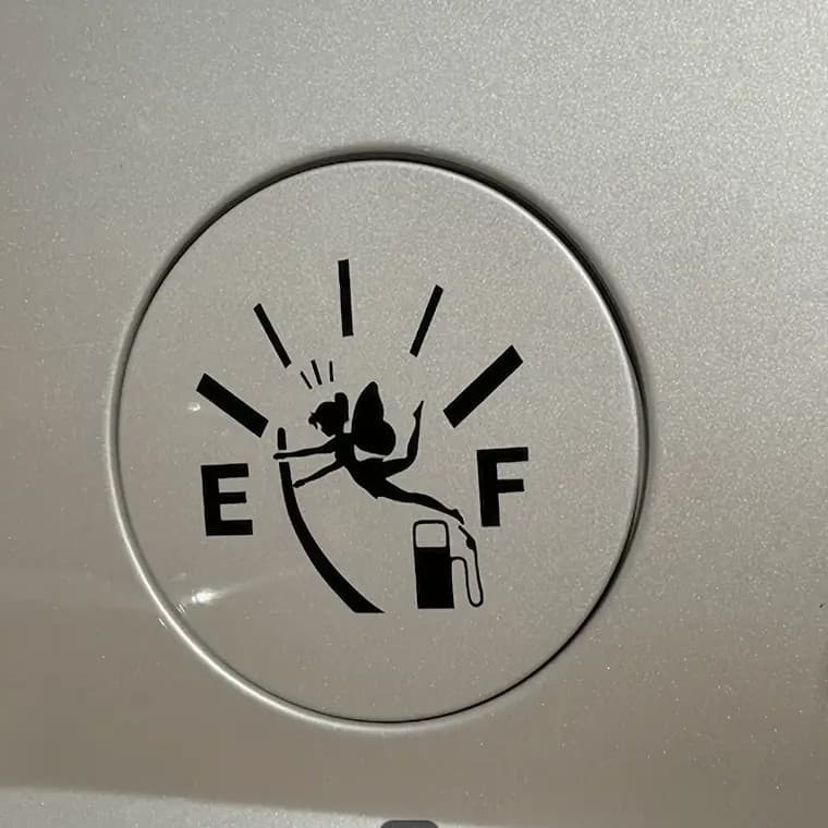 Fuel Cap Sticker Cute Fairy Fuel Gauge Decal Low Fuel Vinyl Sticker Dropshipping AYX16