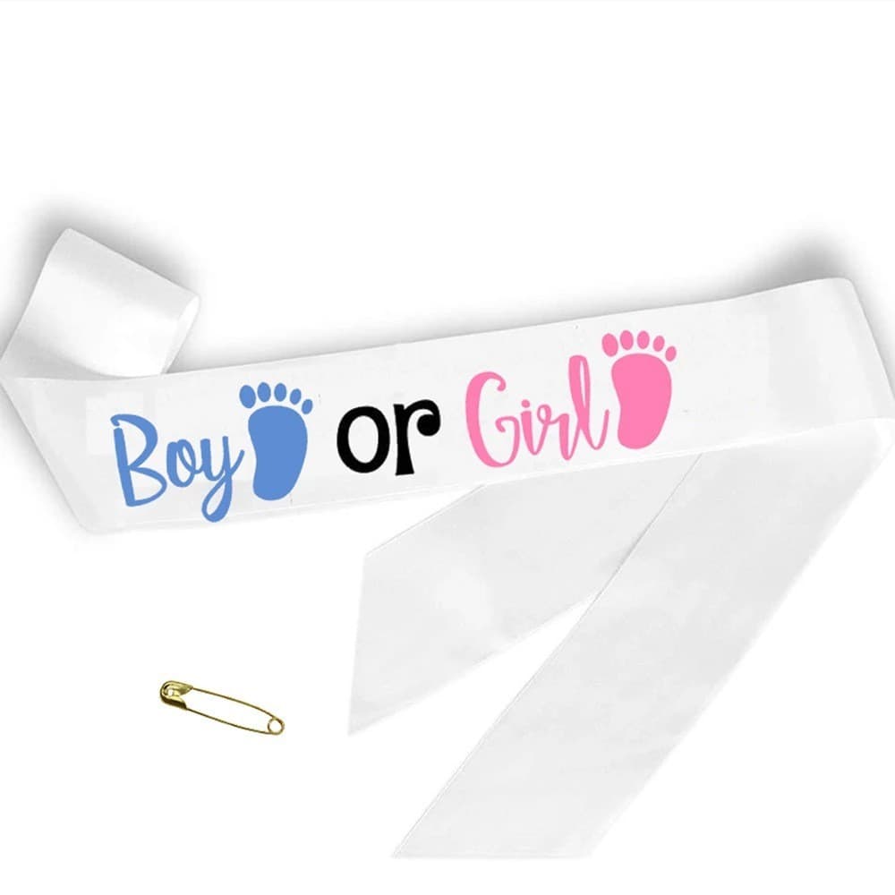 Blue Pink Boy or Girl Waist Belt Girl or Boy Gender Reveal Sash Party Etiquette Shoulder Strap