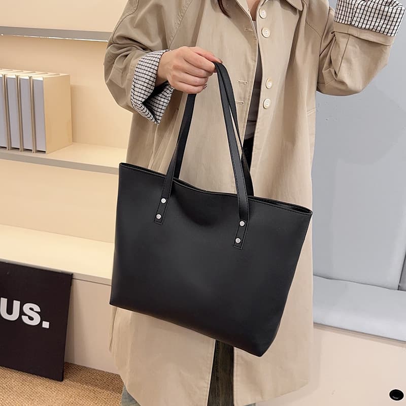 2024 New Women's Bucket Bag, Large Capacity, Korean Style, Simple Crossbody Bag, Handheld Shoulder Bag, Large Tote