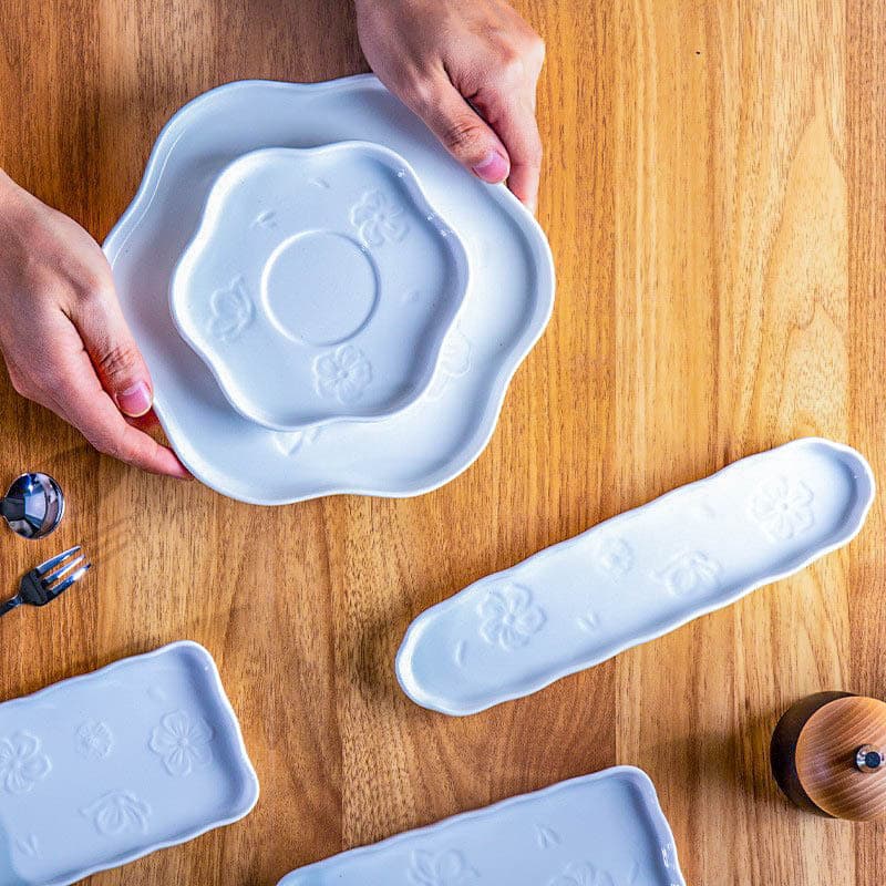 New ceramic tea tray, saucer, tea snack, household creative pot, snack plate, snack fruit saucer, dried fruit plate, tea ceremony