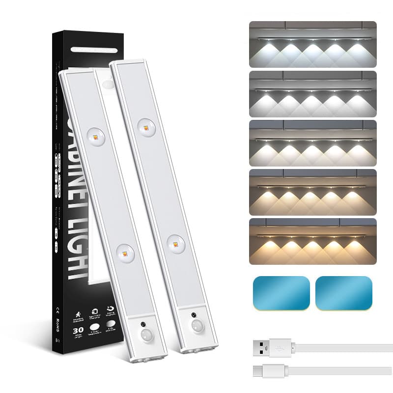 Human body intelligent induction LED hill light effect night light five-speed color temperature wall cabinet atmosphere remote control induction charging light