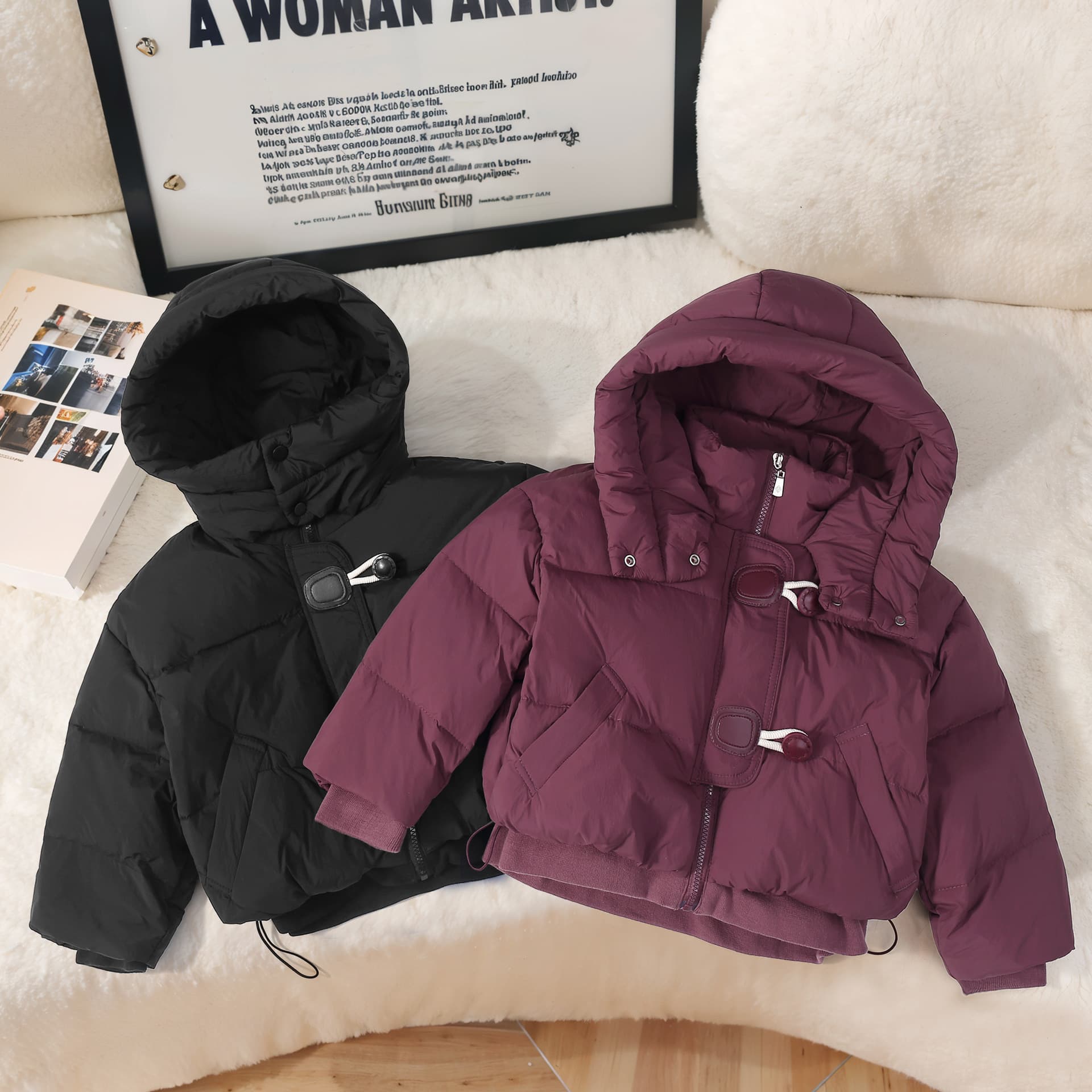 Girls' Down-like Imitation Jacket 2025 Winter New Arrival Girls' Thick Plush Silk Cotton Coat Outerwear Children's Short Top Cold-Proof