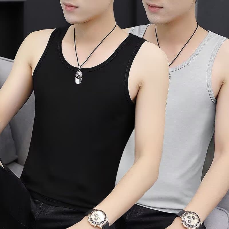 X5386-TP16 New American High Street Vest Solid Color Sleeveless Men's Loose Casual Sports Tank Top