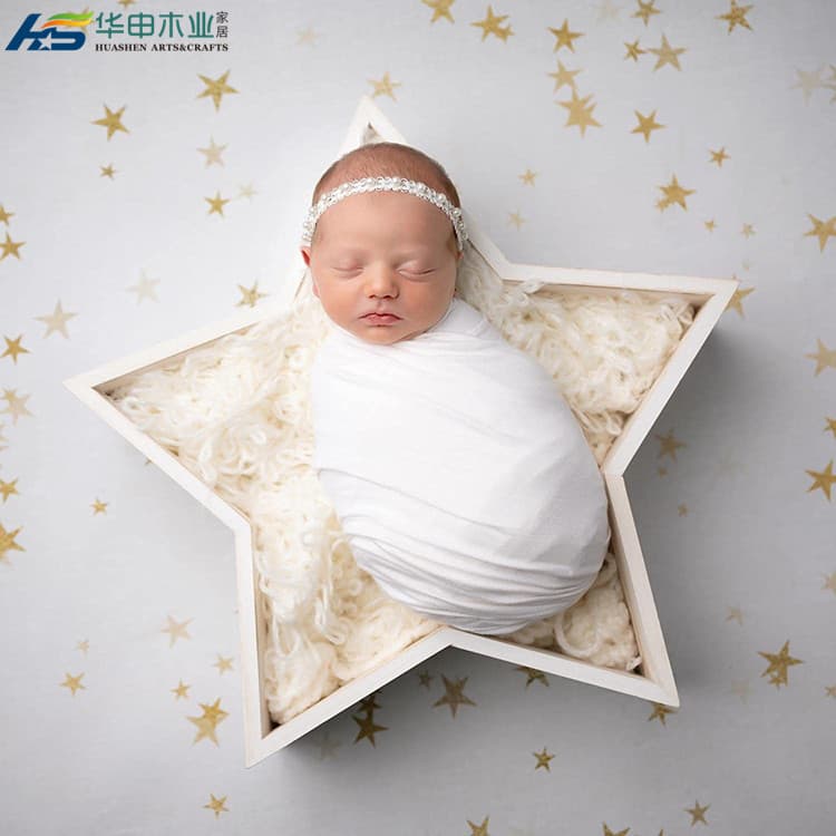 Wooden Photography Props Newborn Photo Posing Props Wooden Storage Kids 100-Day Photo Props