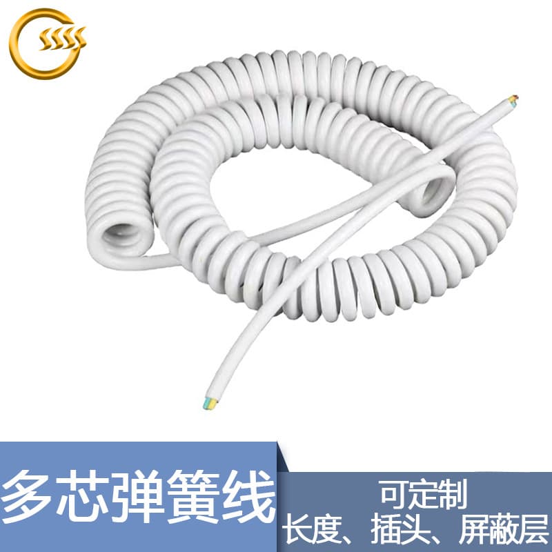 Spiral cable, coiled telephone cord TPU PU PVC, spring wire, spring terminal wire, waterproof spiral cable
