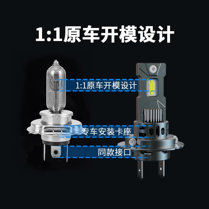 M10 Car LED Headlight H4 Plug-and-Play Installation H7 H1 Direct Plug 1:1 Integrated Car LED High Power Headlamp