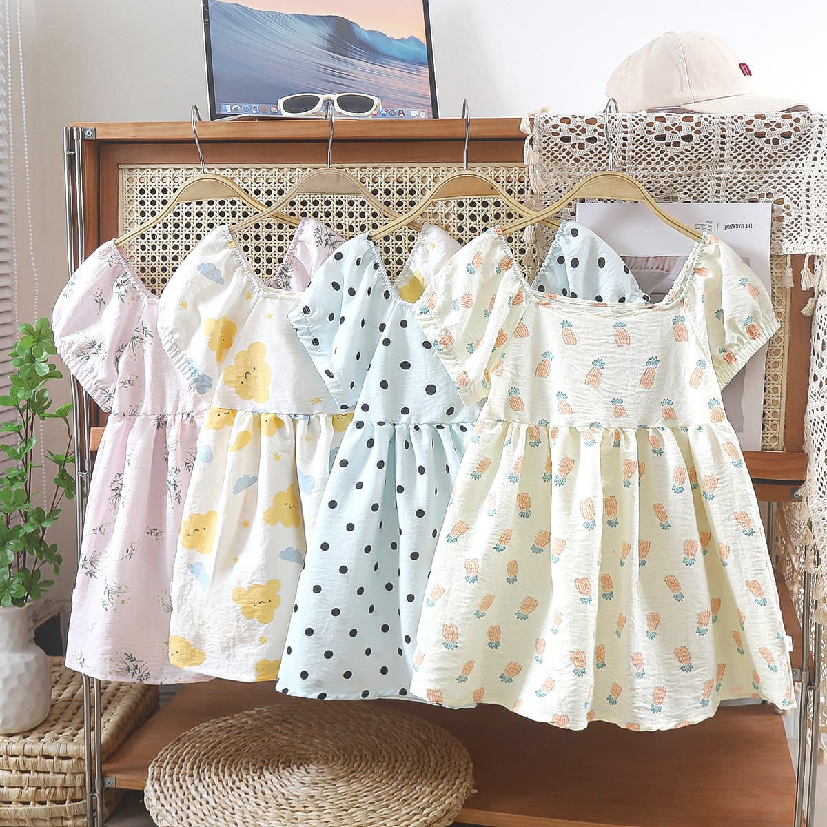 New Korean Style Baby Girl Princess Dress, Western-Inspired Cute Summer Casual Dress