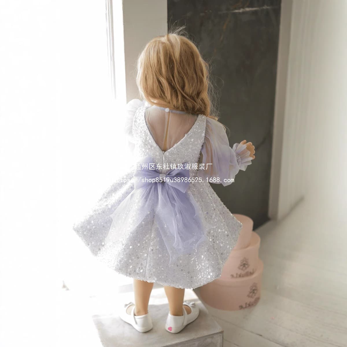 AliExpress Flower Girl Dress Children's Formal Dress Girl Princess Dress Birthday Party Dress Sequins Runway Wedding Dress
