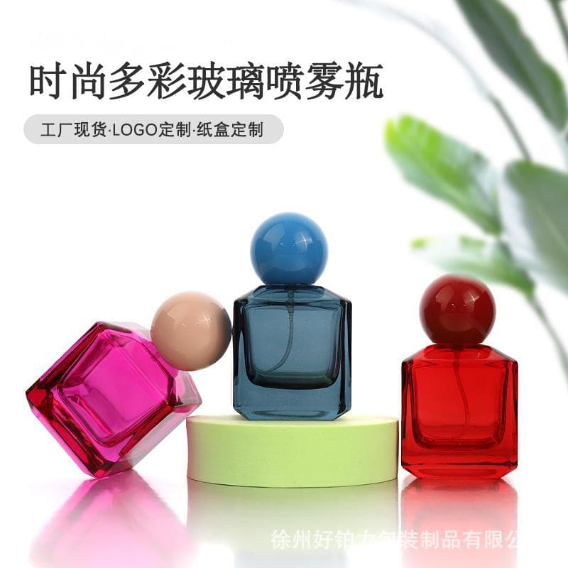 30ml 50ml 100ml Colorful Transparent Glass Perfume Empty Bottle Premium Thick Bottom Fragrance Refillable Spray Fine Mist Bottle