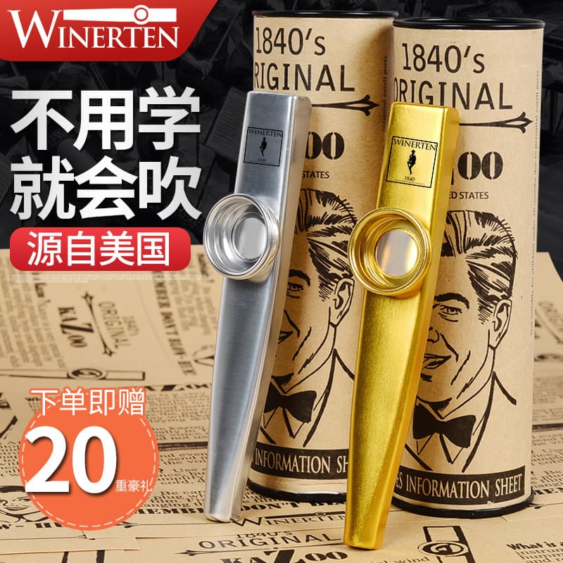 WINERTEN Kazoo Professional Kazoo Metal Performance Main Kazoo Set Niche Instrument Simple to Learn Accompaniment