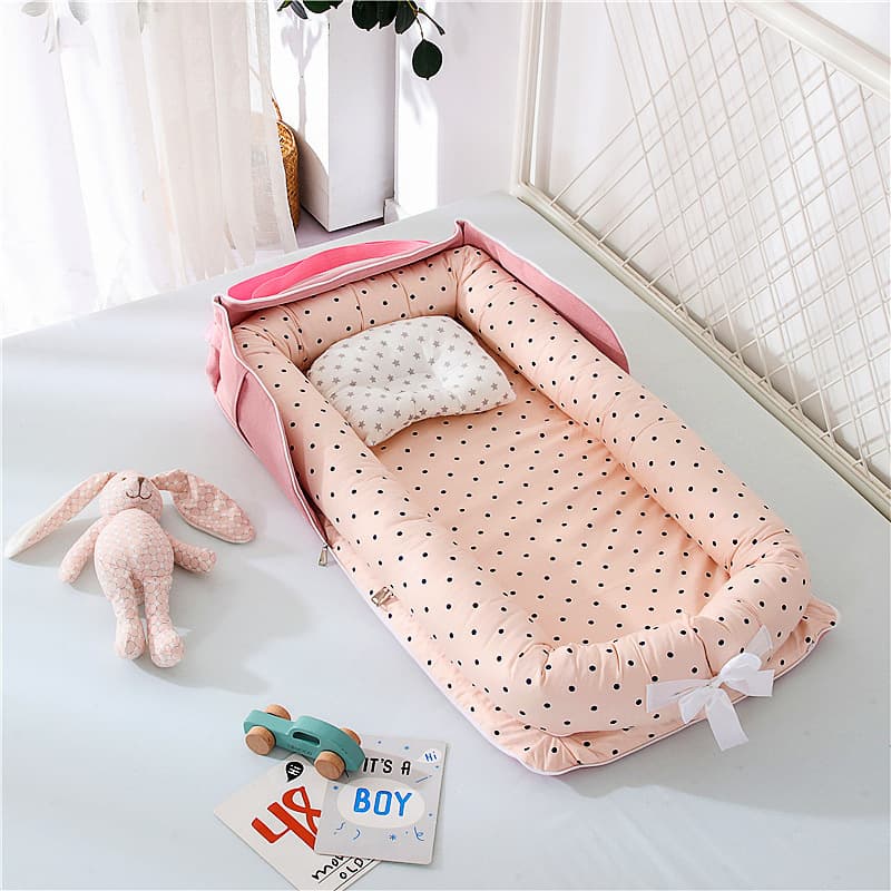 Ins Korean Portable Mommy Baby Nest, Shoulder Bag Isolator with Shaping Pillow Case, Bassinet Insert