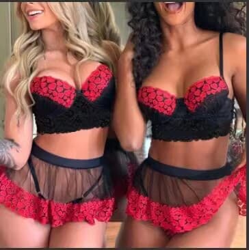 European and American cross-border wholesale sexy lingerie lace hollow print see-through lace split large size sexy lingerie