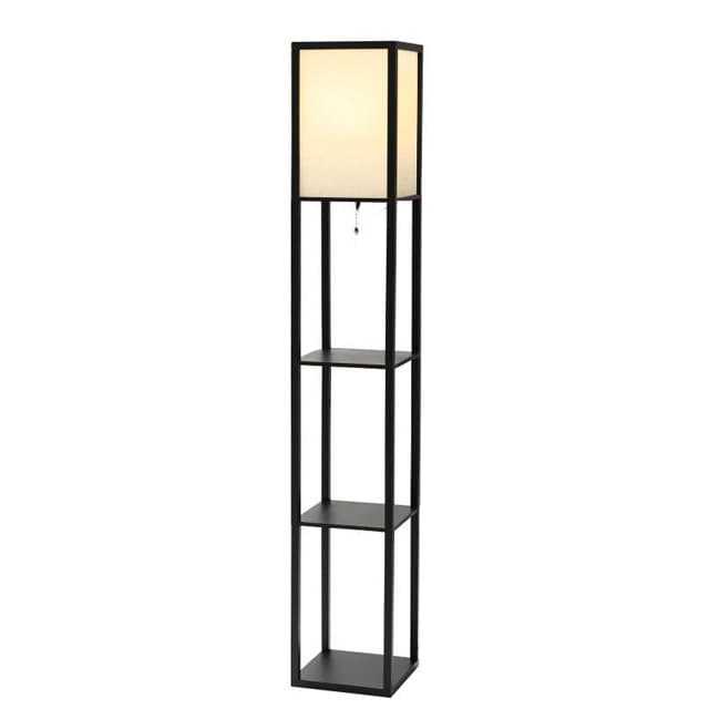 European and American classic wooden shelf floor lamp shelf lamp living room factory shipped LED energy-saving lamp solid wood