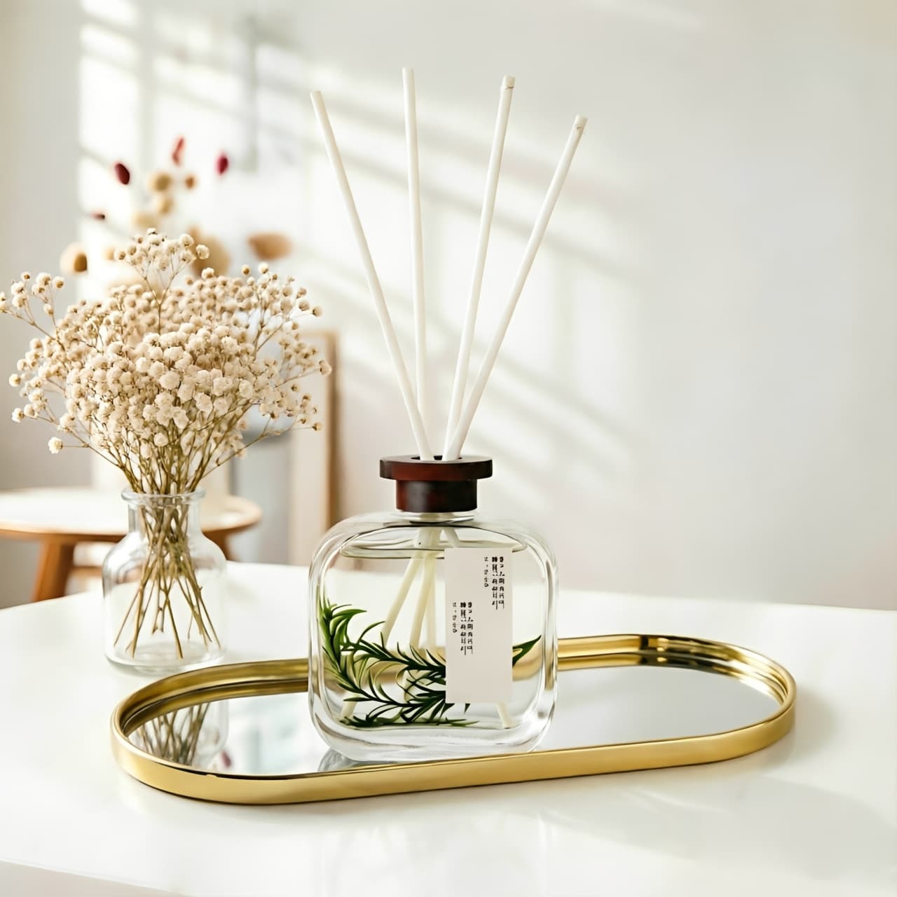 Light luxury style gold mirror storage tray aromatherapy jewelry tray bedroom ornaments storage tray high-value tray