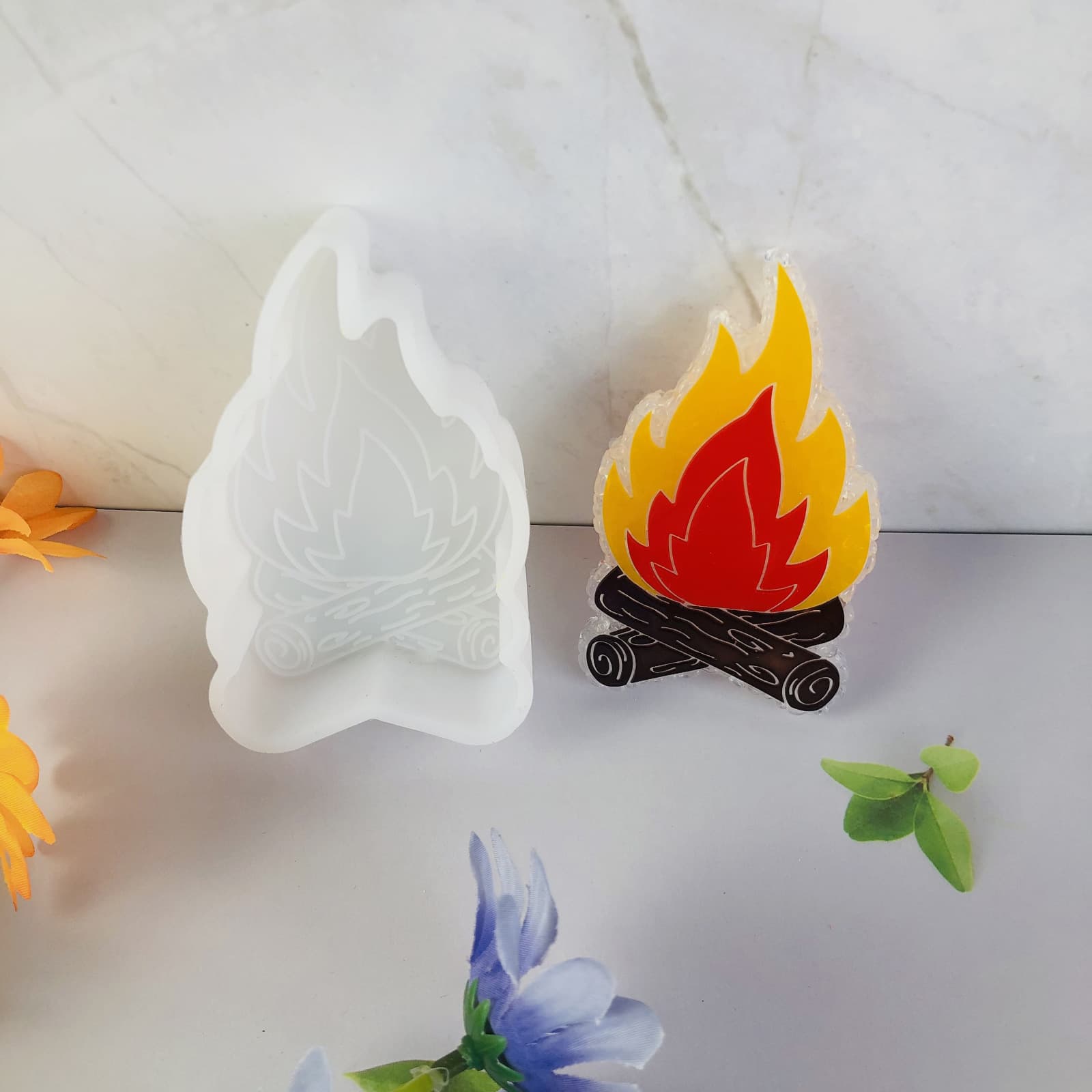 Car Aroma Silicone Mold Campfire Firewood Scent Diffuser Plaster Car Decoration DIY Car Aroma Mold