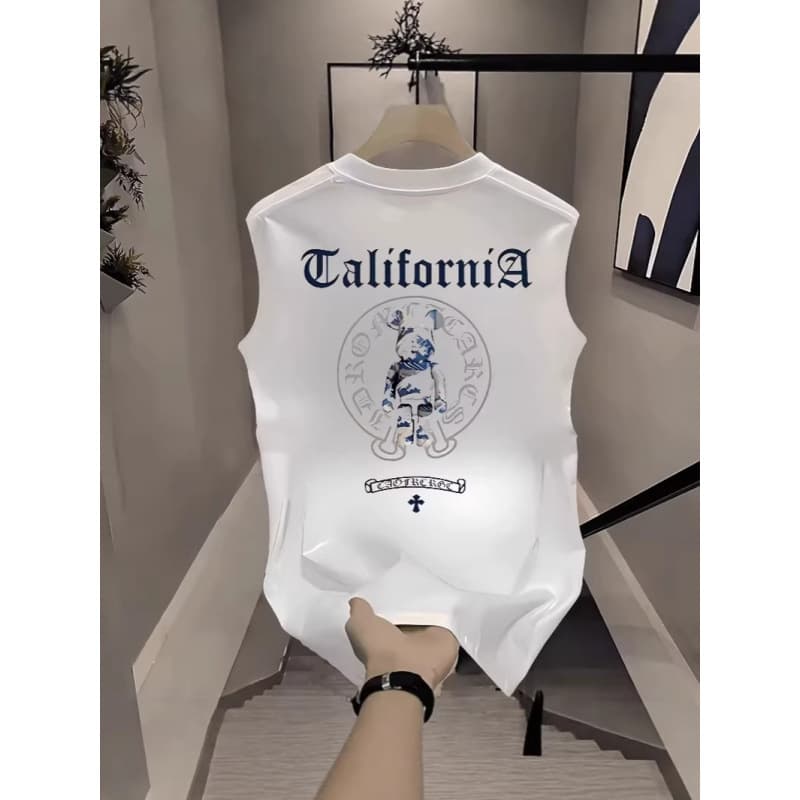 2026 Cross-Border Export Hot Sellers Vest European New Trendy Brand Fashion Pure Cotton Men's Women's Sleeveless T-Shirt Wholesale