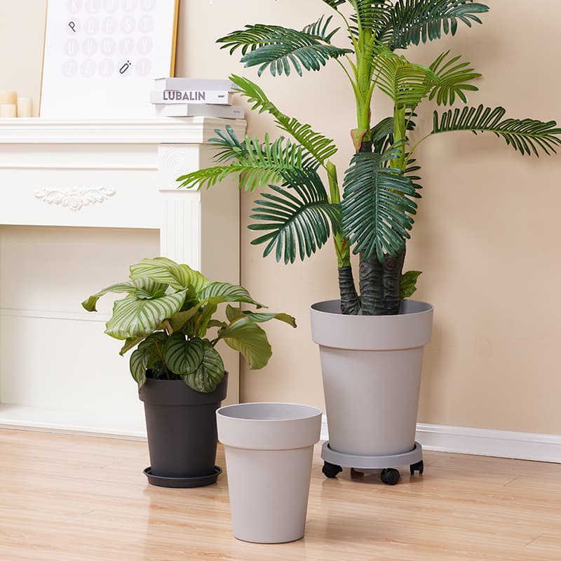Gardening Scandinavian Style Living Room Large Flower Pot Green Plant Rose Thickeneded Plastic Imitation Cement Tree Planting Large Flower Pot Currant Pot