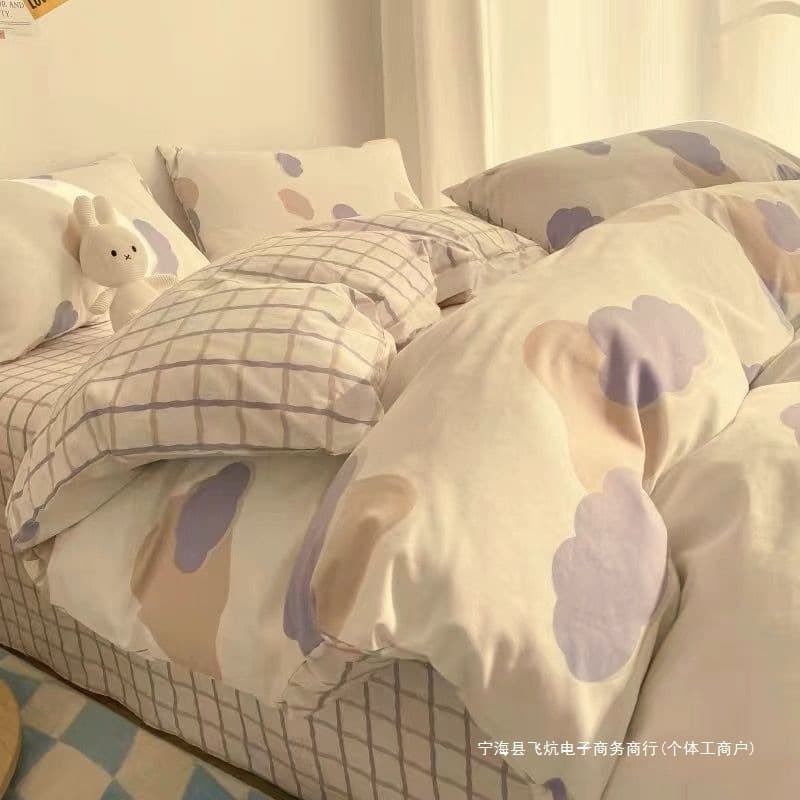 Bedding Four-Piece Set All-Season Sheet Duvet Cover Cotton Female Student Dormitory Single Bed Three-Piece Set Blanket Bedding