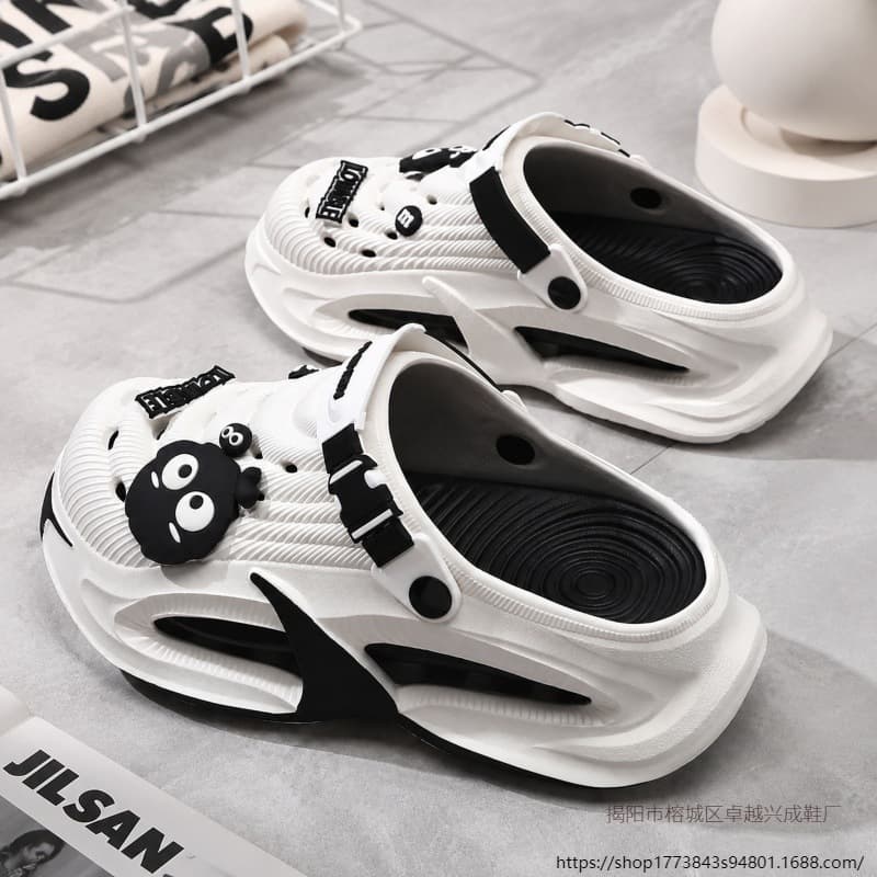 Men's Summer Outdoor Two-Way Beach Sandals, Men's Outdoor Cartoon Animal Casual Slippers, Men's Clogs Large Size