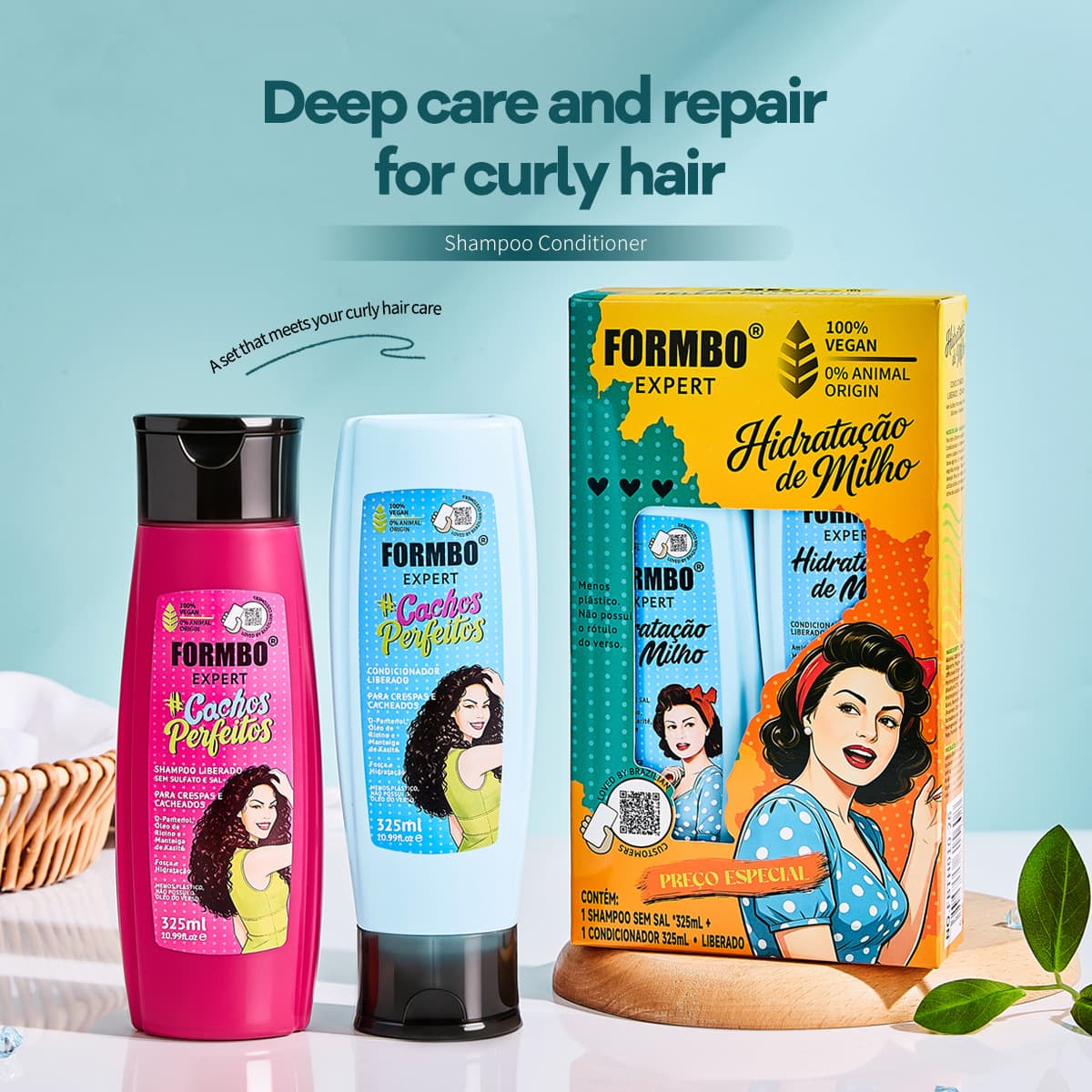 Formbo Shampoo and Conditioner Set, Anti-Dandruff, Oil Control, Refreshing, Smooth, Nourishing Hair Care Set