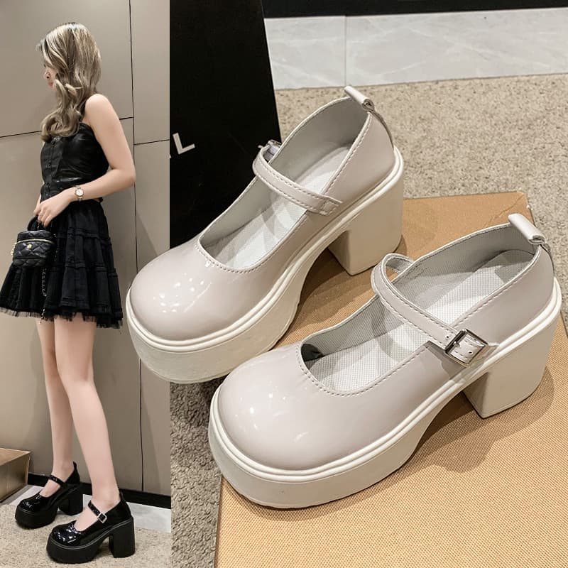 2025 Autumn New Fashion High Heel Mary Jane Shoes, Elevated Casual Versatile Buckle Strap Mary Jane