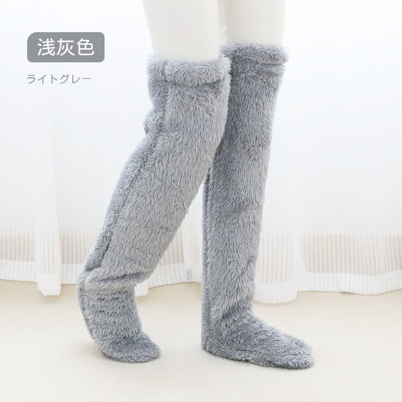 Coral Fleece Socks for Women, Autumn Winter Cross-Border Amazon Teddy Bear Floor Socks, Long Tube Socks, High Tube Socks, Thickened Style
