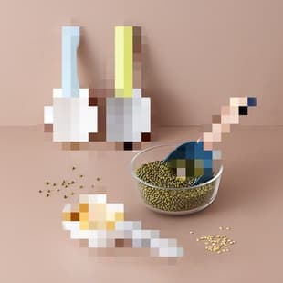 Household Plastic Long Handle Rice Scoop Multi-Functional Flour Milk Powder Spoon Pet Feeding Spoon with Clip