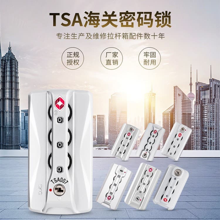 Suitcase Combination Lock, TSA Customs Buckle Lock, Aluminum Frame Luggage Accessory with Code