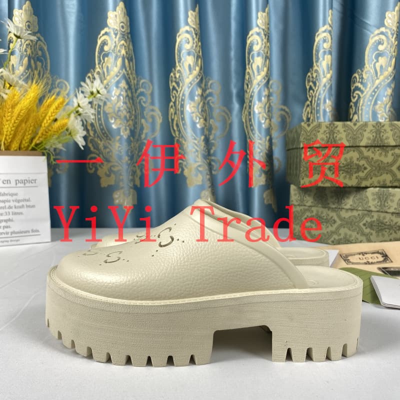 Thick-Soled Perforated Sandals G-Brand 2023 Spring/Summer New High-Version Full Packaging EVA Outdoor Closed-Toe Casual Flip-Flops