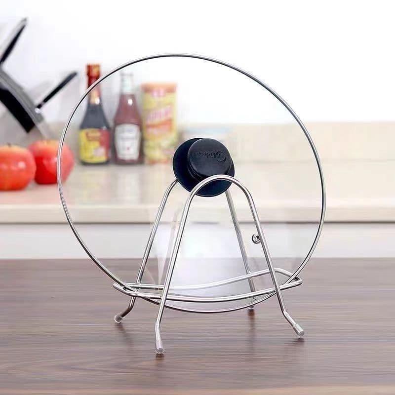 Cutting Board Storage Rack with Knife Holder & Lid Stand - Kitchen Organization