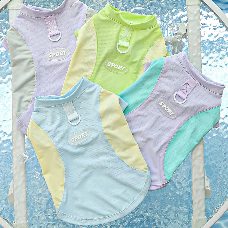 Spring and Summer Dog and Cat Ice Silk Vest, Small and Medium Dog Outdoor Sun Protection Clothes, Pet Apparel