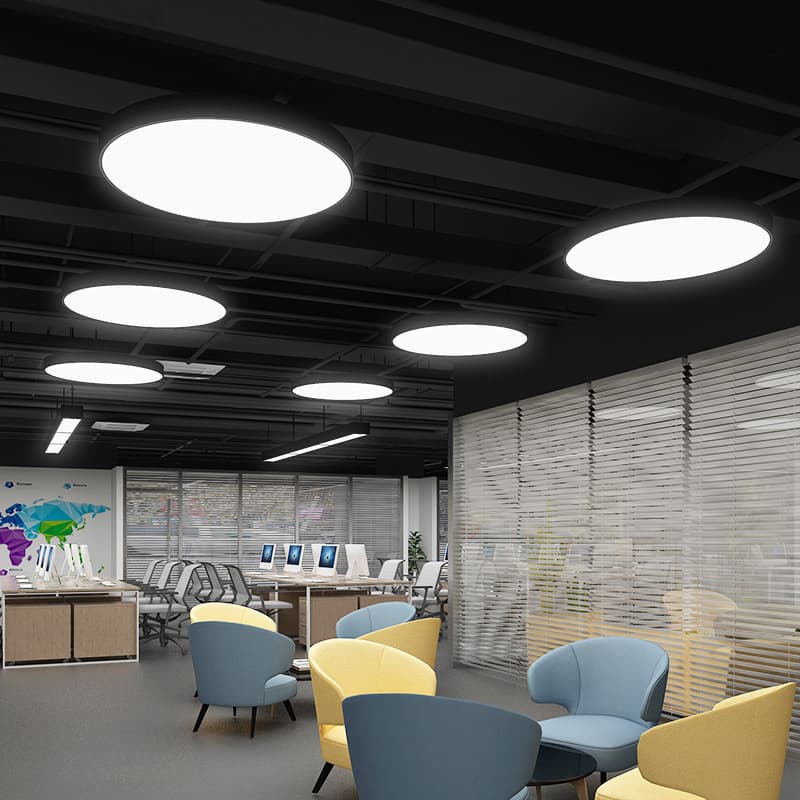 Simple Modern LED Pendant Light, Office Circular Pendant Cord Light, Conference Room Mall Shop Internet Cafe Gym Lighting