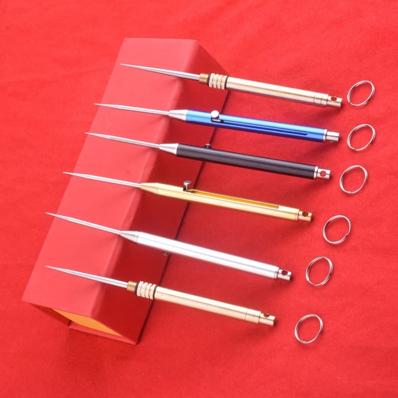 Portable Toothpick Set Integrated Toothpick Holder Titanium Alloy Spring Retractable Toothpick DIY Keychain Pendant Wholesale