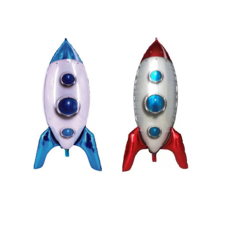 New 4D Red Blue Rocket Foil Balloon Birthday Party Banquet Decoration Space Theme Arrangement Foil Balloon