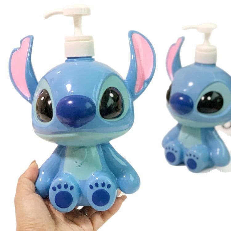 Stitch-Shaped Lotion Bottle Travel Dispenser Sitting Stitch Pump Bottle Large Empty Bottle for Shampoo and Body Wash