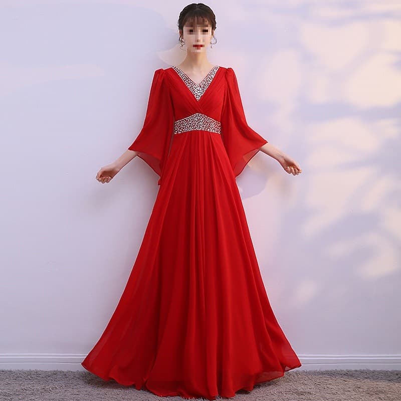 Cantata performance clothing women's long skirt choir clothing long host plus size stage banquet conductor evening dress