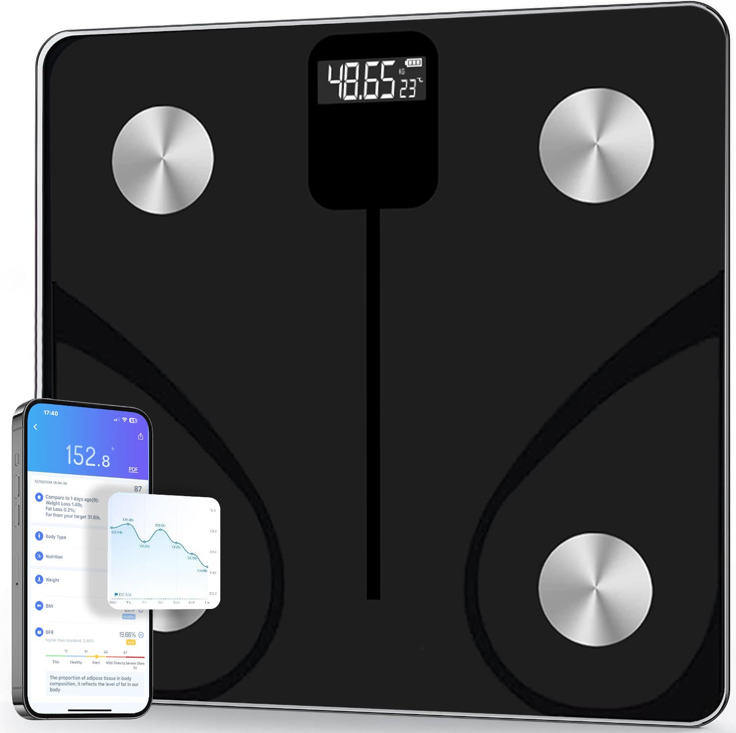 Amazon Best-Selling Digital Bathroom Scale Smart Scale Bluetooth Body Fat Scale 26 Health Indicators